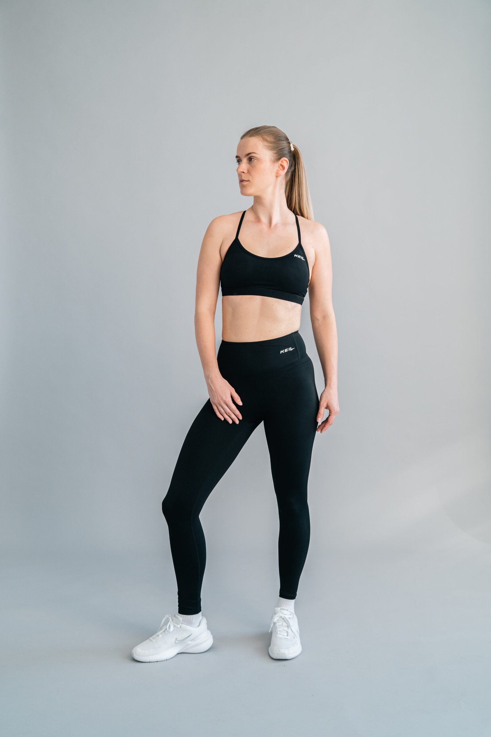KEIL athletic Black Leggings - melni sporta legingi ar augsto jostasvietu sievietēm