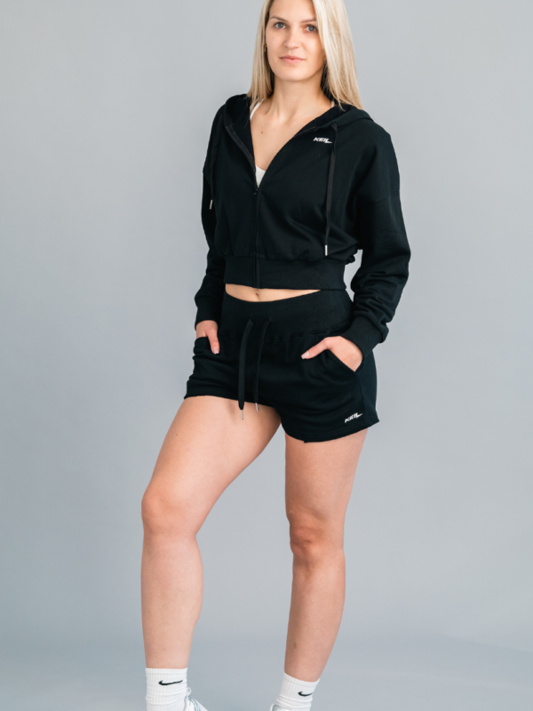 KEIL athletic Zip Hoodie melns - sieviešu sporta džemperis ar rāvējslēdzēju