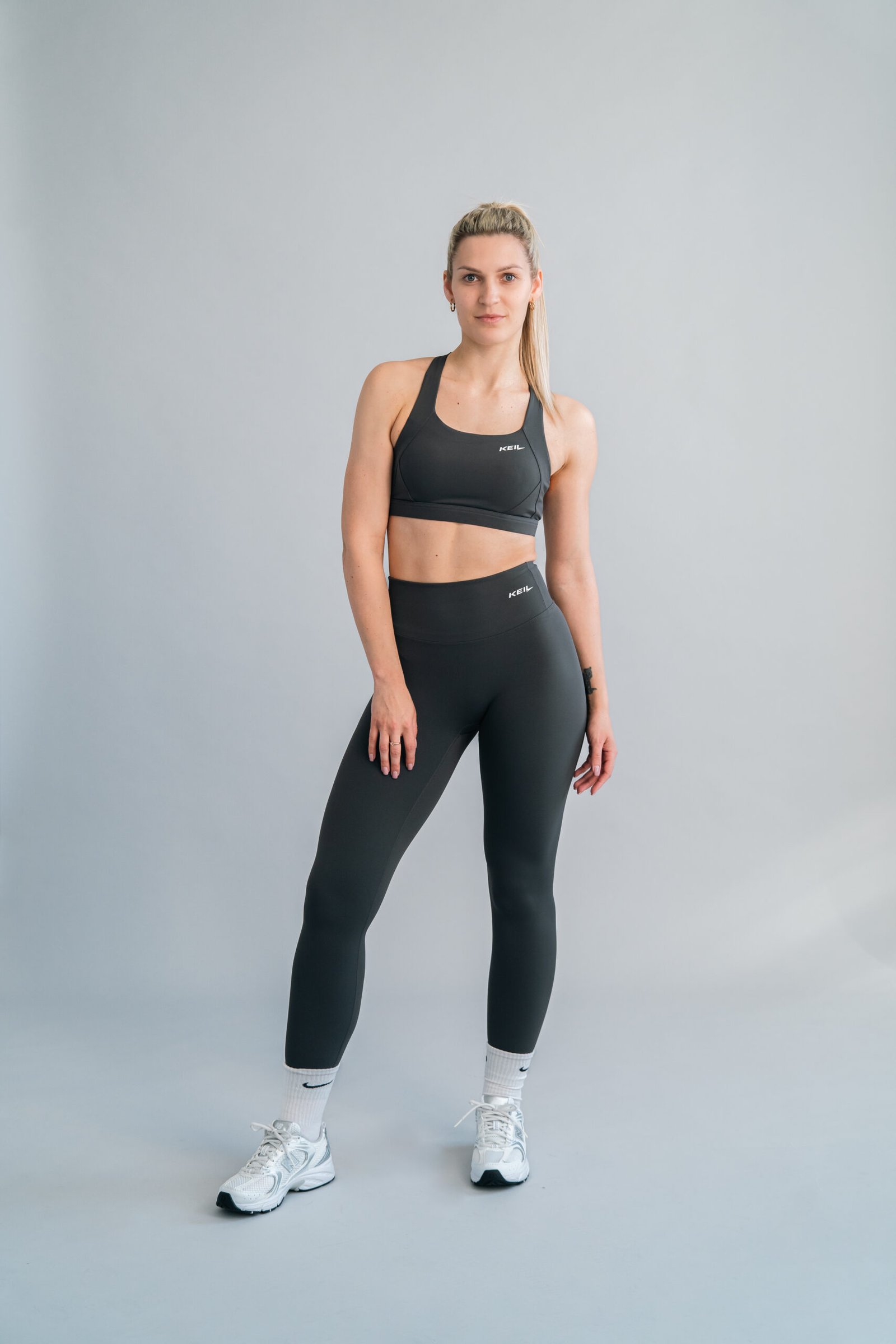 KEIL athletic Dark gray Leggings - sieviešu sporta legingi gaiši zilā krāsā