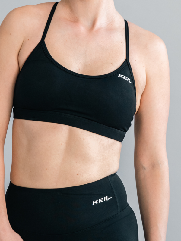 KEIL athletic Black bra - melns sieviešu sporta krūšturis fitnesam un jogai